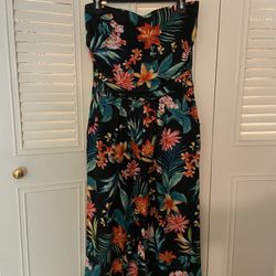 Sleeveless Tropical Jumpsuit 