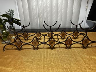 9-Bottle Countertop Wrought Iron Wine Rack