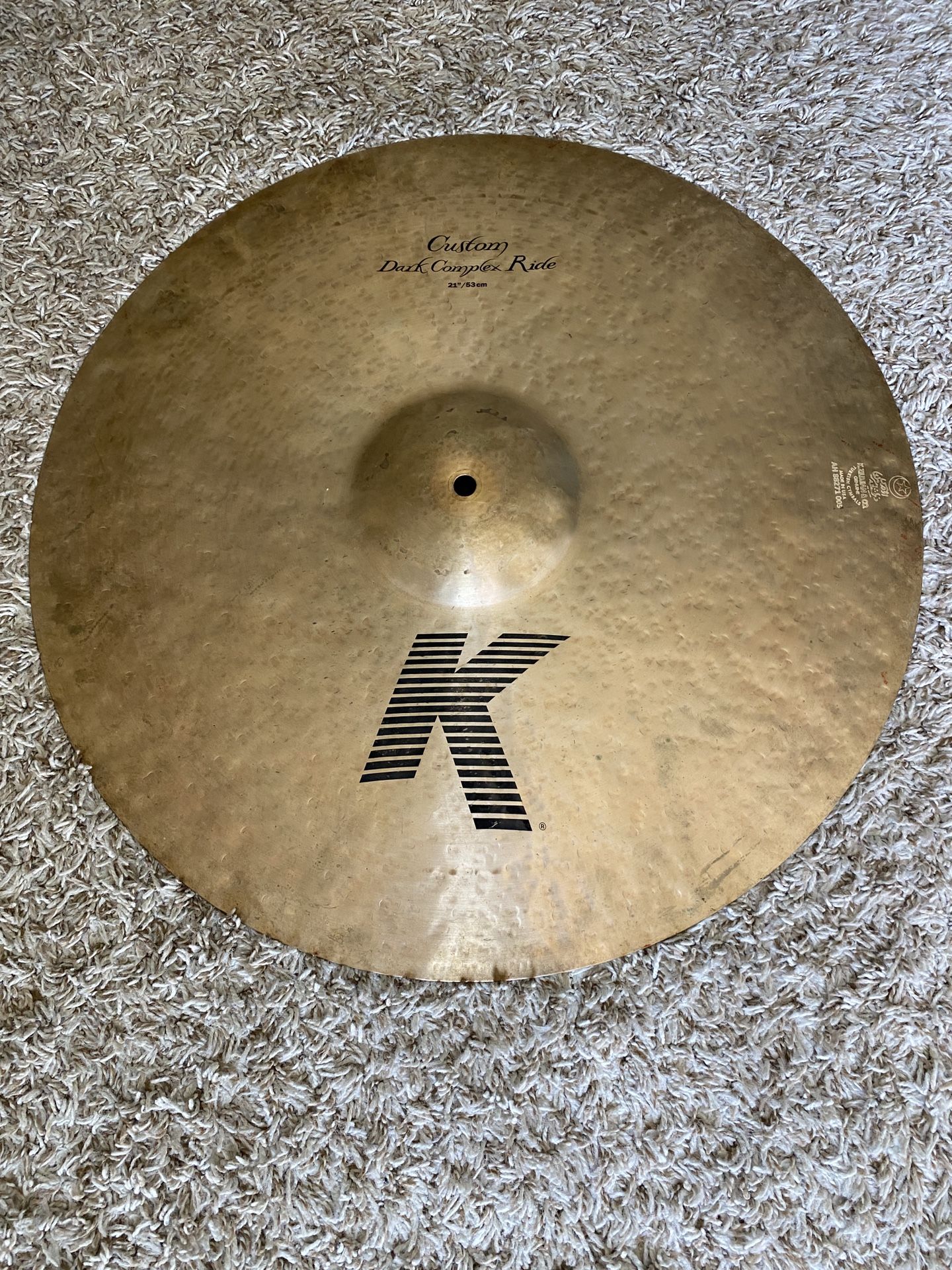 Zildjian 21" K Custom Dark Complex Ride Cymbal 2540 grams