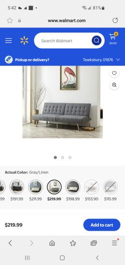 New In Box White Linen Futon