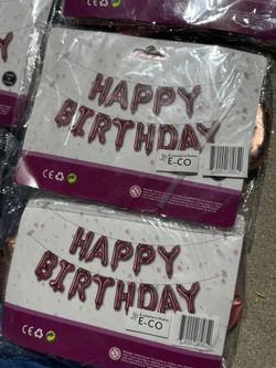 "Happy Birthday" Balloon Banner Rose Gold - Spritz™ 