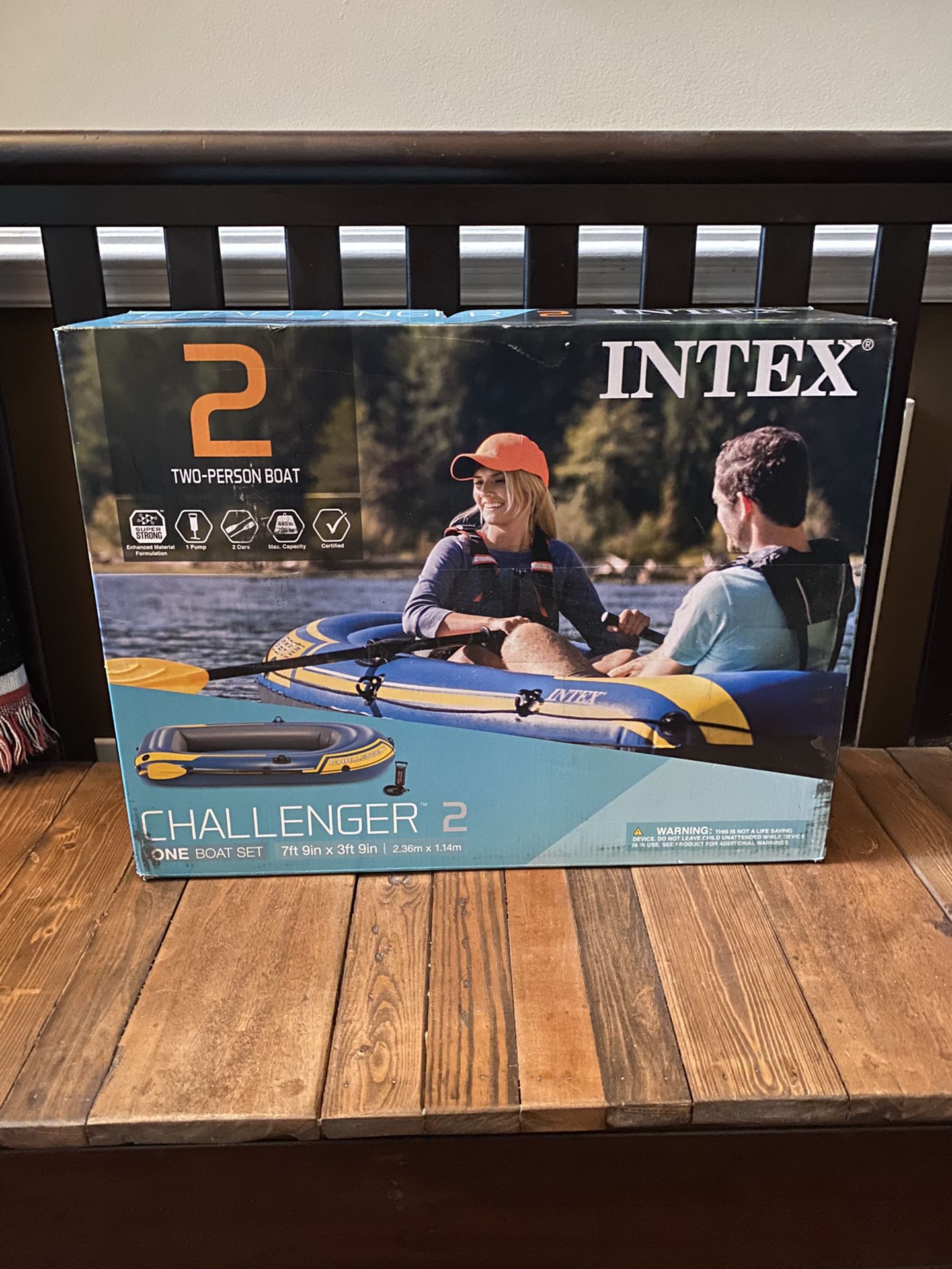 Photo Intex Challenger 2 Inflatable 2 Person Floating Boat Raft Set w Oars Air Pump