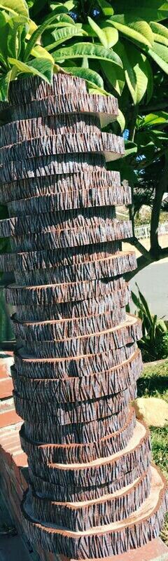 Styrofoam tree wooden slices natural bark slabs stumps log wedding centerpieces decorations flowers candles basket jars luau chic rustic cake stand