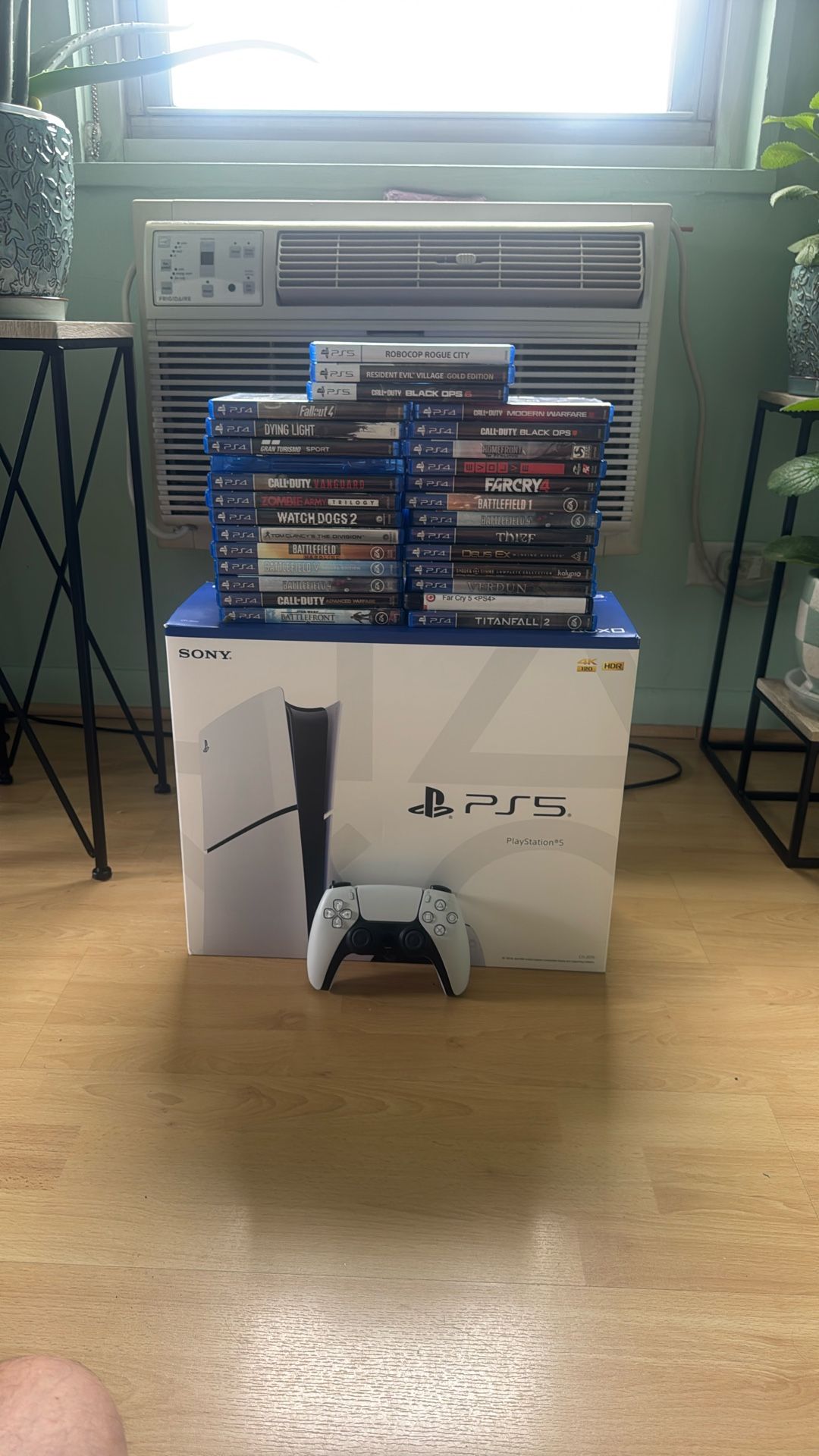 PS5 AND PS4, 5 Month Old 1 Terabyte (Disk Edition) PS5 In An Original Box With 3 Games And A PS4 With 26 Games. Receipt Available Upon Request)