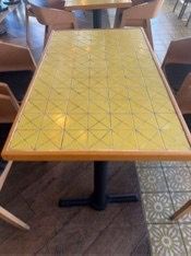 Yellow Tile Top Dining Table