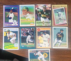 9 Ricky Henderson baseball cards