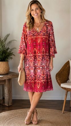 Jamie & Layla Paisley Print Dress XL