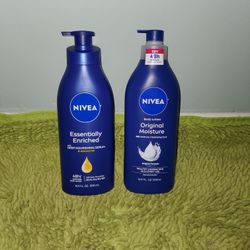 2 Nivea Body Lotion 16.9oz (Essentially Enriched/ Original Moisture) 