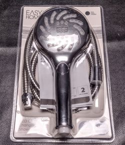 Brand New Easy Home LED Color Changing Showerhead w/ 3 Spray Settings 3 Colors: Blue, Green and Red.