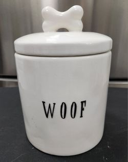 Ceramic Woof Treat Jar.