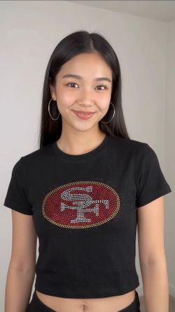 49ers Rhinestone Cropped Tee