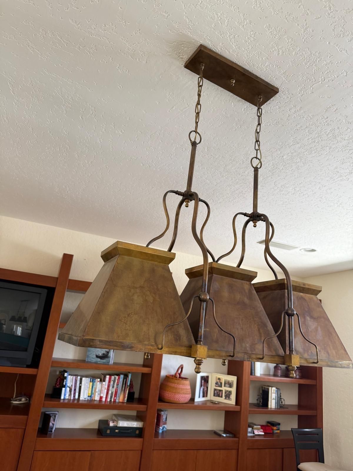 Bronze Billiard Light finished in Old Bronze (shown) or Pewter. Made in Italy.