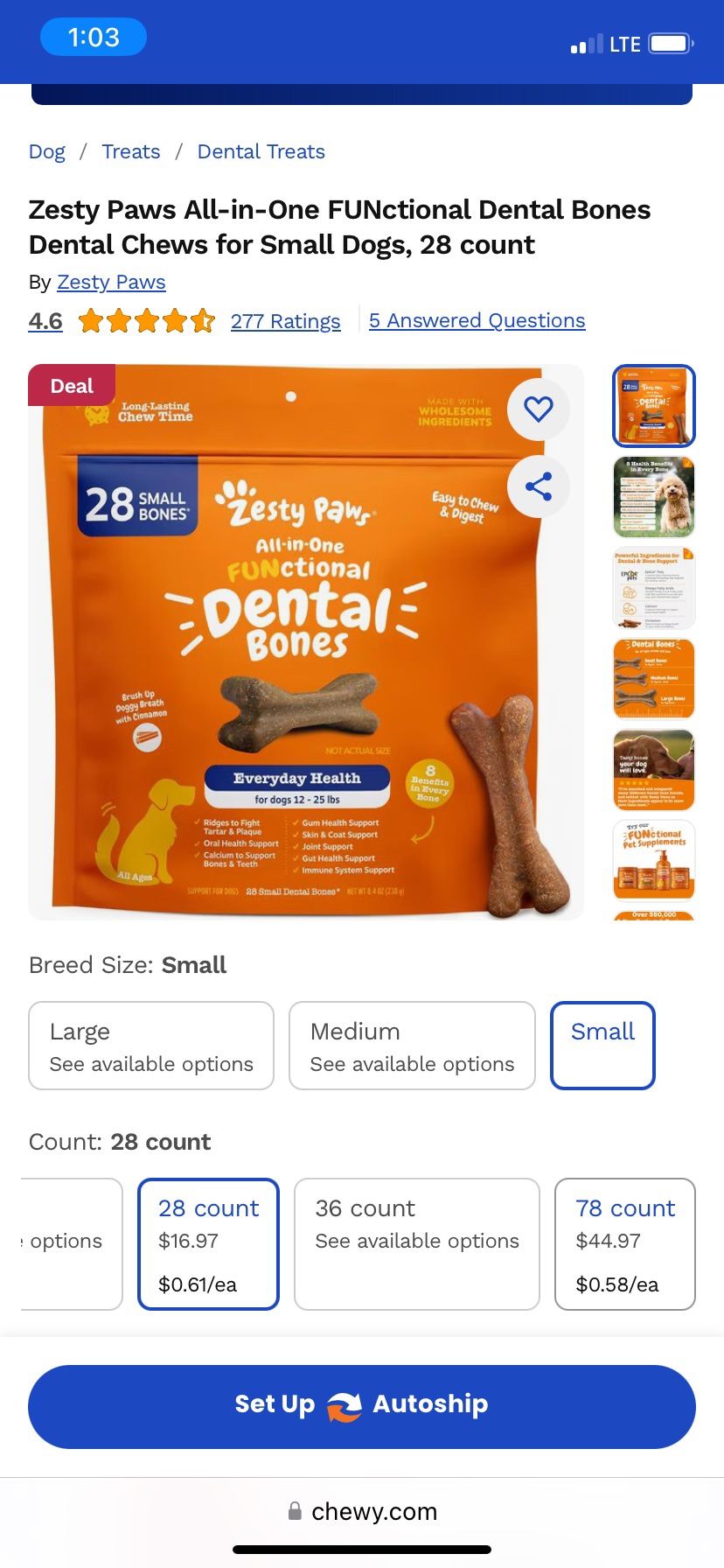 NEW Small Dog Bones - 28 Dental Bones