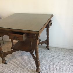 GLASS TOP Wooden GAME TABLE—25.00OR BEST Offer