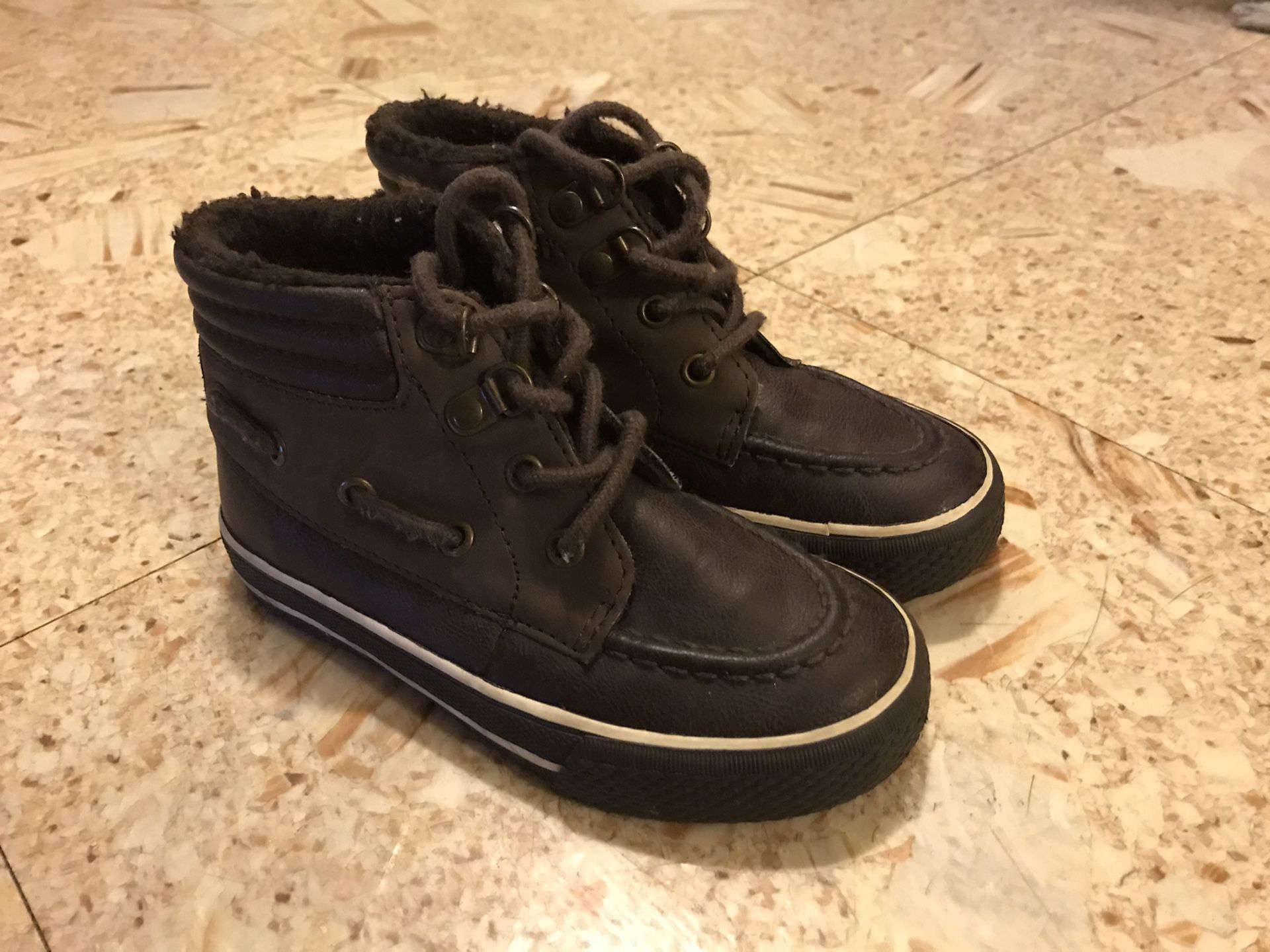 Kids boys leather boots size 10