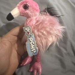 Poopchi’s Friends Pink Flamingo Flora Plush Stuffy finger puppet
