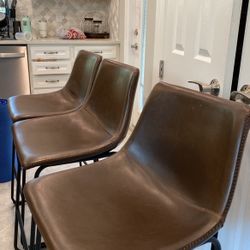 Leather Barstool 3 Piece Set