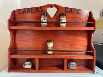 Hand made wooden spice rack