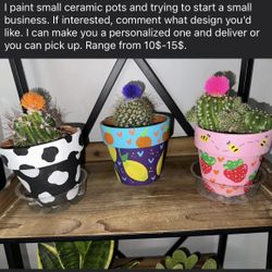 Hand Painted Ceramic Pots 