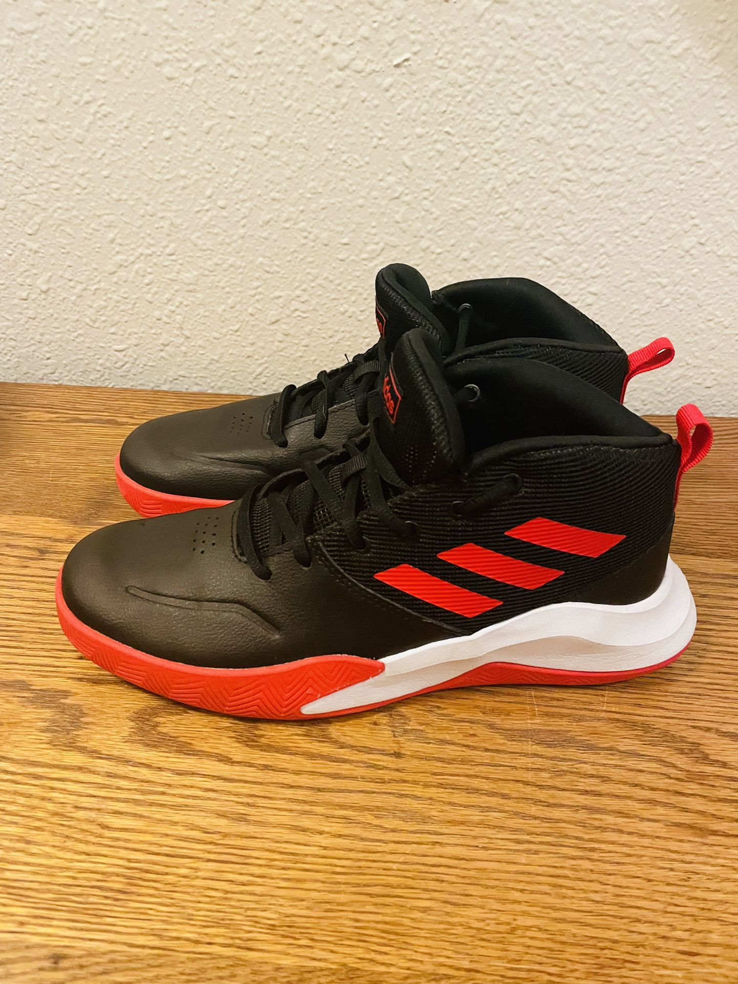 Adidas Mens Own The Game EF0309 Black Red Basketball Shoes Sneakers Size 7