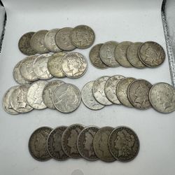 Morgan Dollar And Peace Dollar 90% Silver Coins 