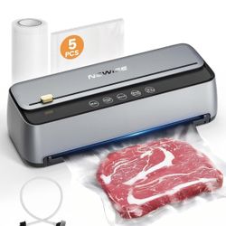 Automatic Vacuum Sealer Machine - Christmas Kitchen Gifts, 85Kpa Powerful Suction for Dry and Moist Food Preservation, External Hose & Bag Cutter, Lea