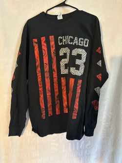 Chicago 23 Rose Print Long Sleeve Graphic Shirt