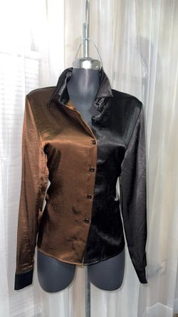 Copper and Black Color Blouse Shirt