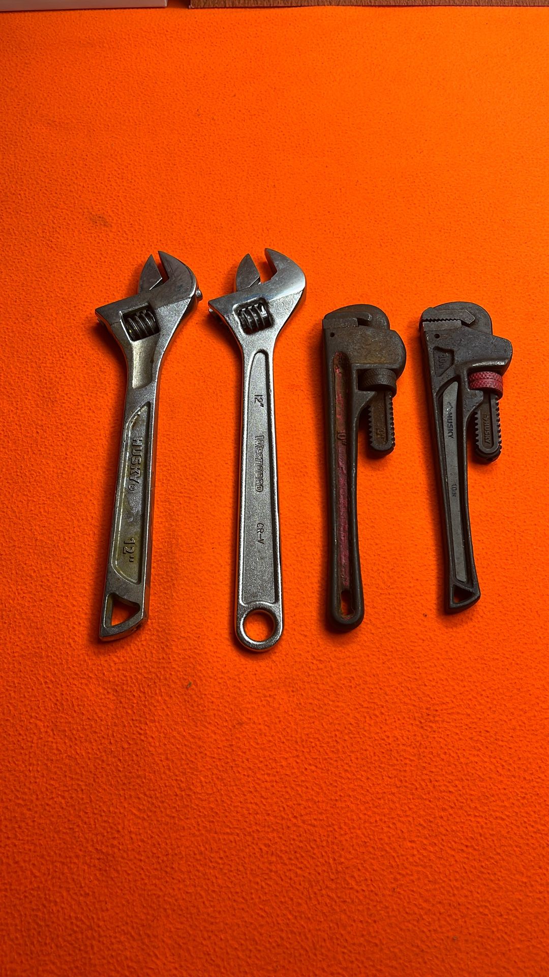 Westward N Husky Adjustable Wrench N Pipe Wrenches