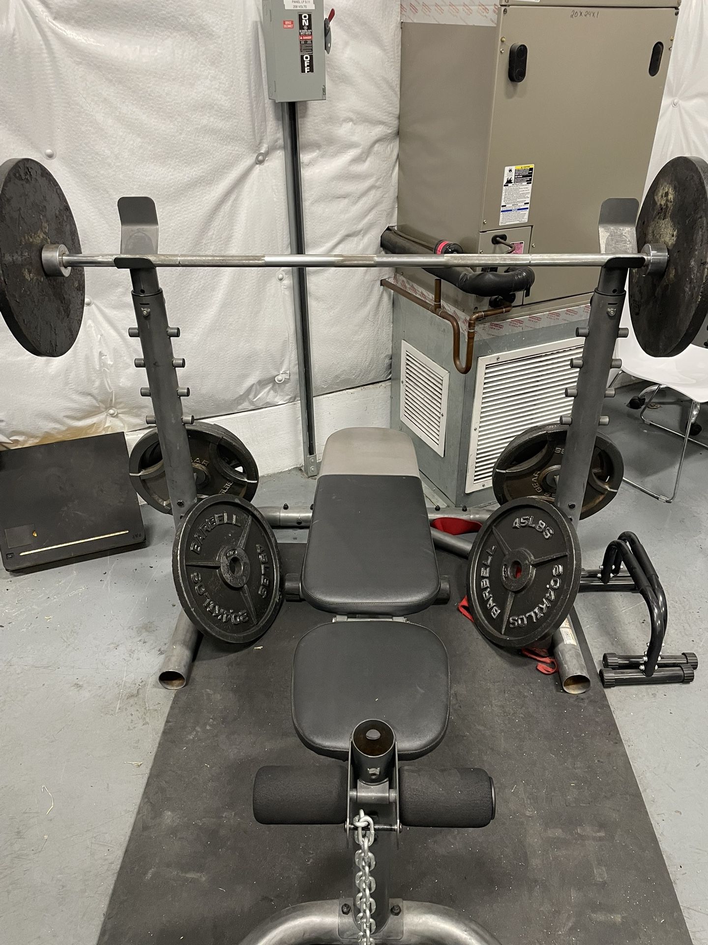 Olympic Weight Set W/ 350lbs Of Weights
