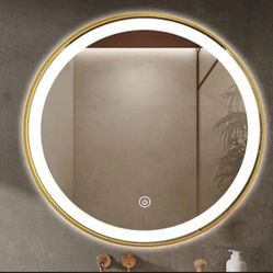 Ello & Allo 30" X 30" Gold Framed LED Bath Mirror