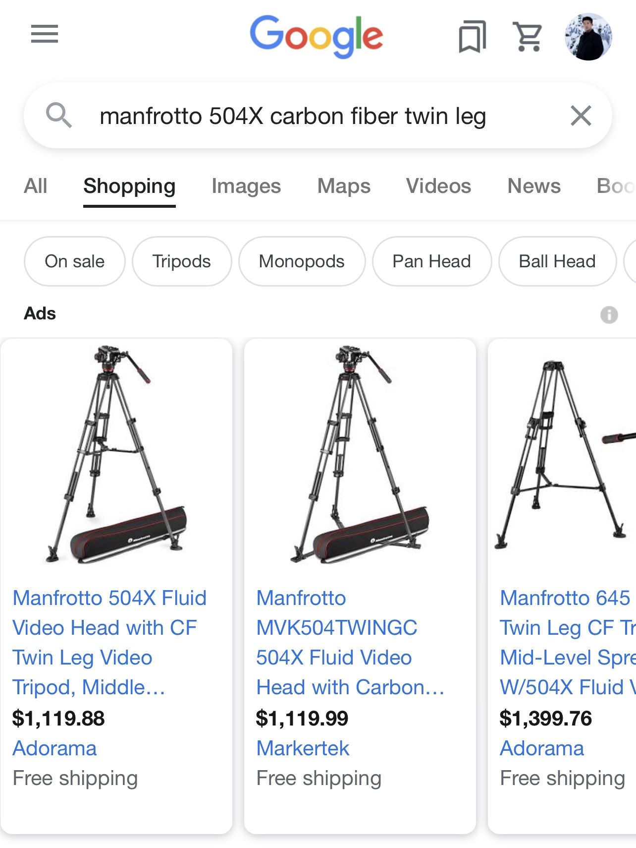 Brand New Manfrotto 504X Fluid Video Head with Carbon Fiber Twin