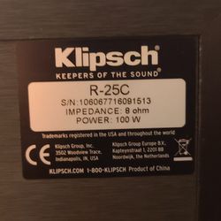Klipsch  Center  Speaker  R25C 