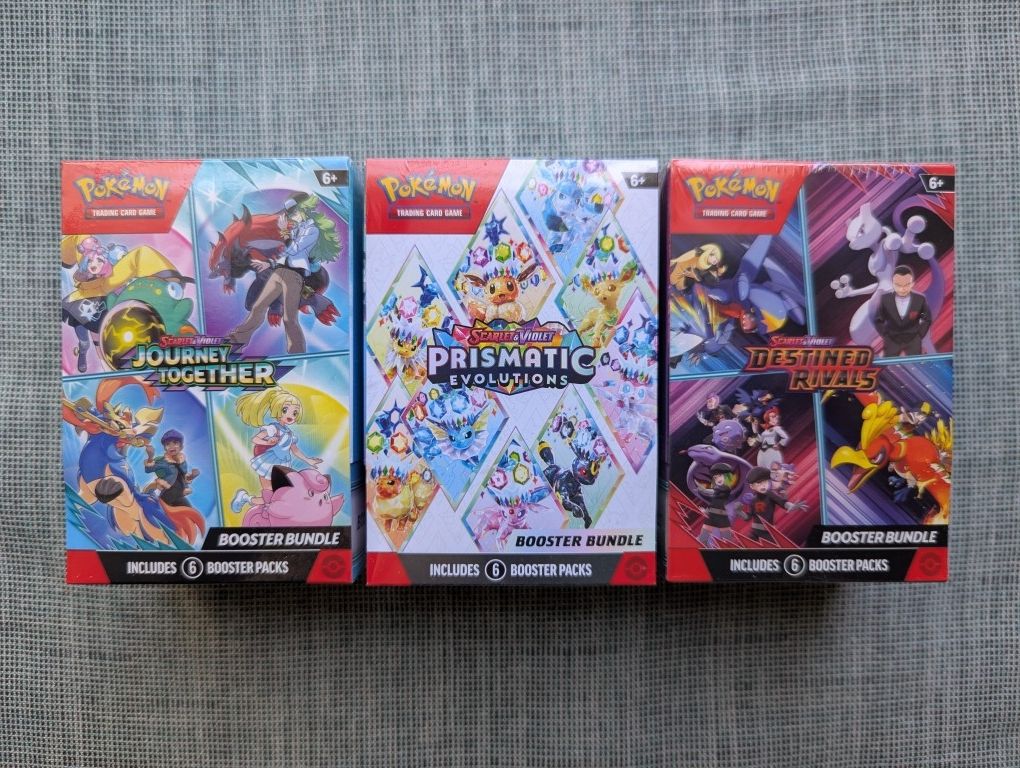 Assorted Pokemon Booster Bundles (Prismatic Evolutions, Journey Together, Destined Rivals)