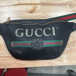 Gucci Vintage Logo Print Leather Belt Bag “Black”