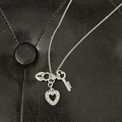 NEW Silver Tone Charm Necklace 