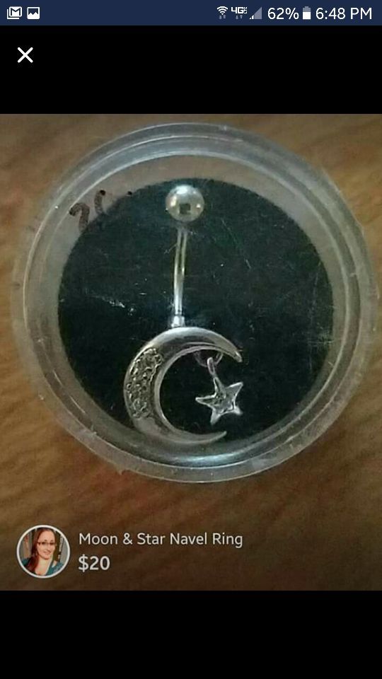 Moon & Star Navel Ring