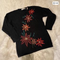 Women’s Christmas Poinsettia Sweater 