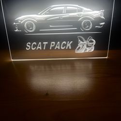 SCAT PACK LED NEON WHITE LIGHT SIGN 8x12