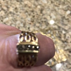 14K Gold Champagne Diamond Ring