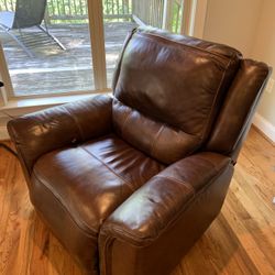 Ashley Leather Power Reclining Sofa & Recliner Set 