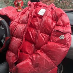 Moncler Puffer Coat Red Large