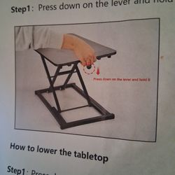 Adjustable Table, Black, NEW