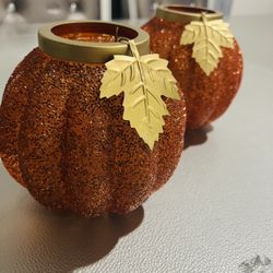 Pumpkin Candle Holder 2 Pieces Both For $10