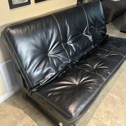 Faux Leather Futon Couch