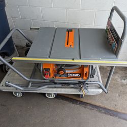 Ridgid Worksite 10" Table Saw With Rolling Stand 