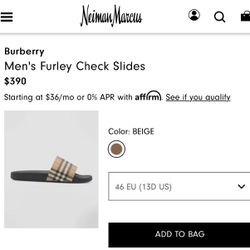 Size 46 Men Burberry Slide