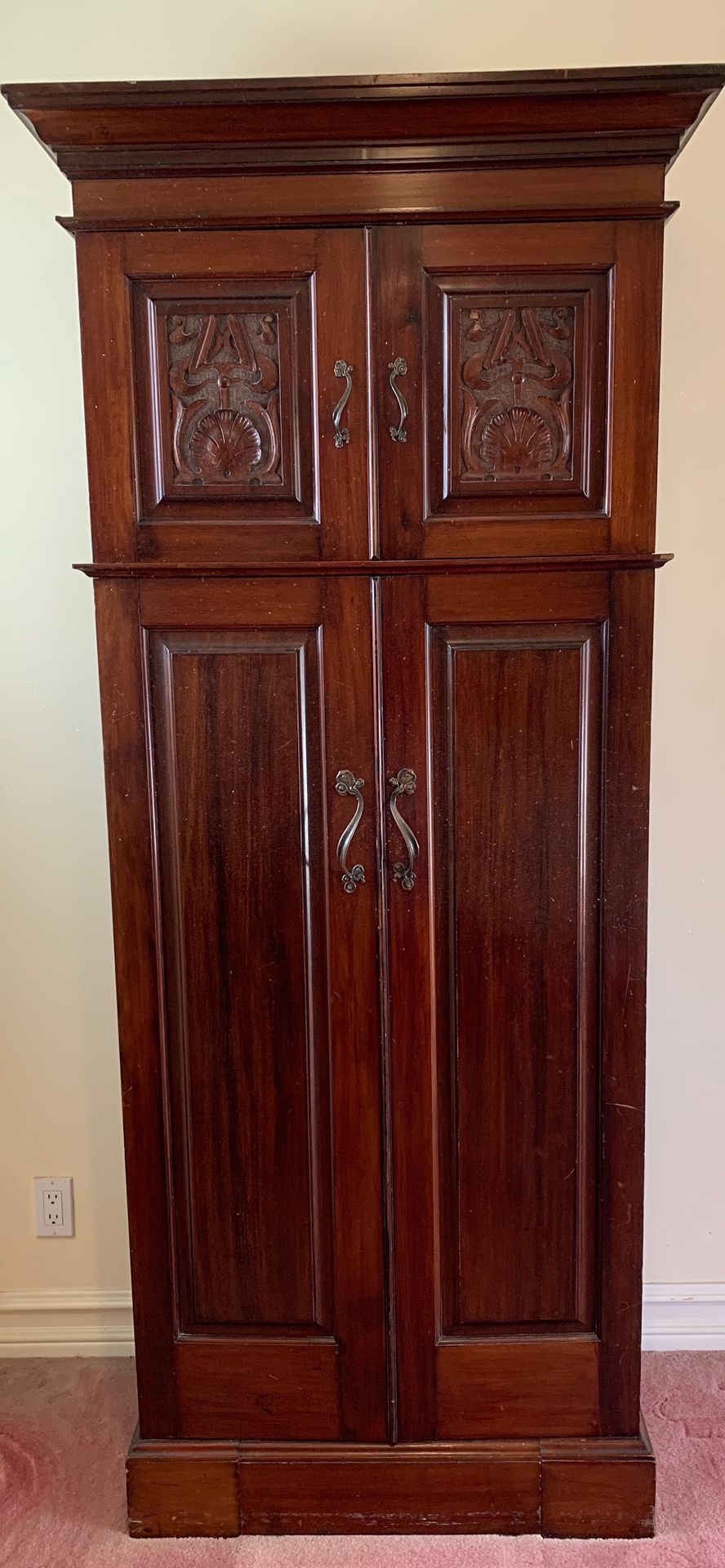 Vintage Antique 19th century AutoValet Mahogany Armoire