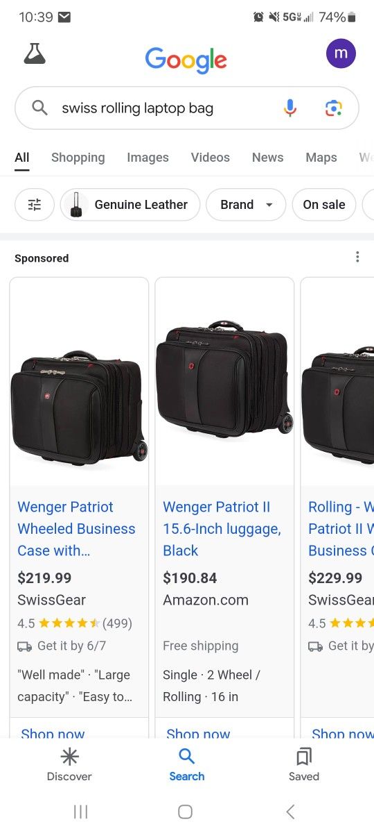 Swiss Travel Work Bag, Rolling Bag