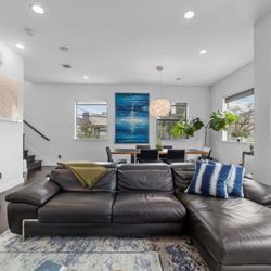 Black Leather Couch Sectional 